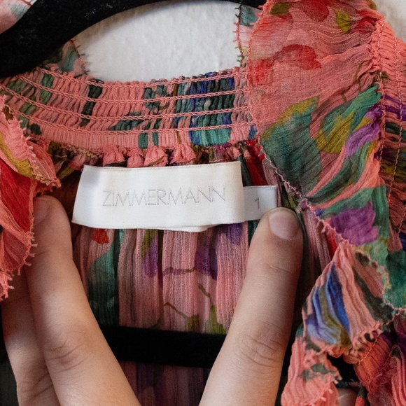 Zimmermann Tropicana Lantern Mini Dress Coral Floral - Picture 5 of 7